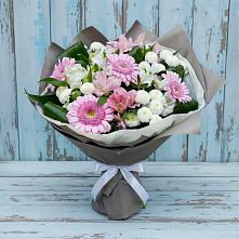 Букет цветов из:  Герберы, Альстромерии и Хризантемы в Мирный Самарская область