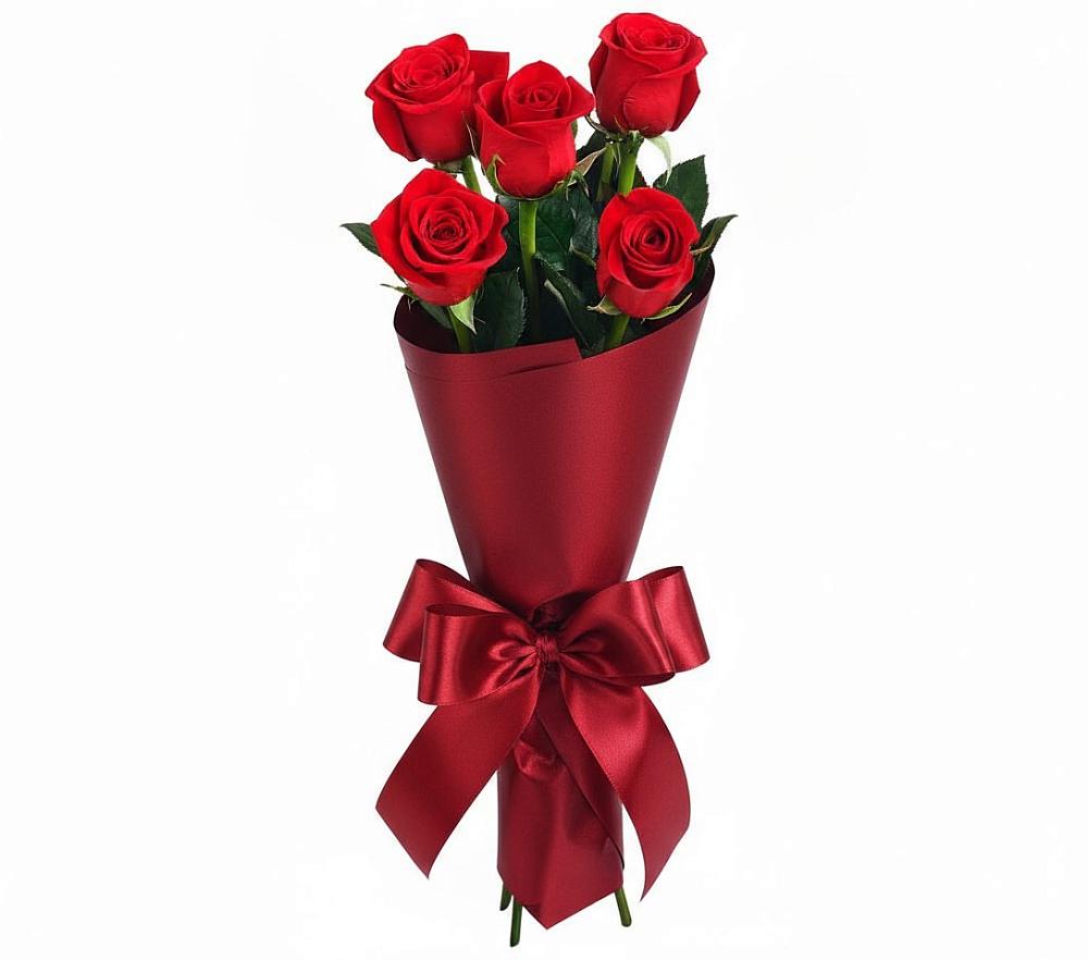 Букет 5 Красных роз Эдлесс Лав в Мирный Самарская область