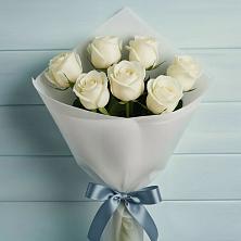 Букет 7 Белых роз Эдлесс Лав в Мирный Самарская область
