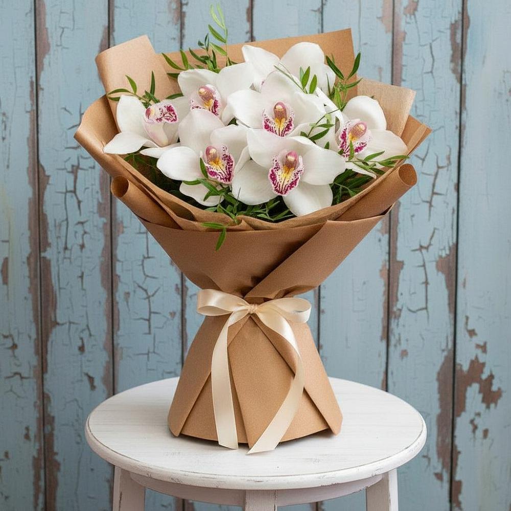 Букет цветов из: Орхидеи и Розы в Мирный Самарская область