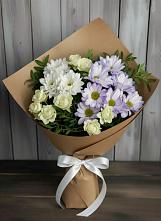 Букет цветов из:  Хризантемы и Розы в Мирный Самарская область