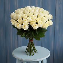 Букет 51 Белая роза Эдлесс Лав в Мирный Самарская область