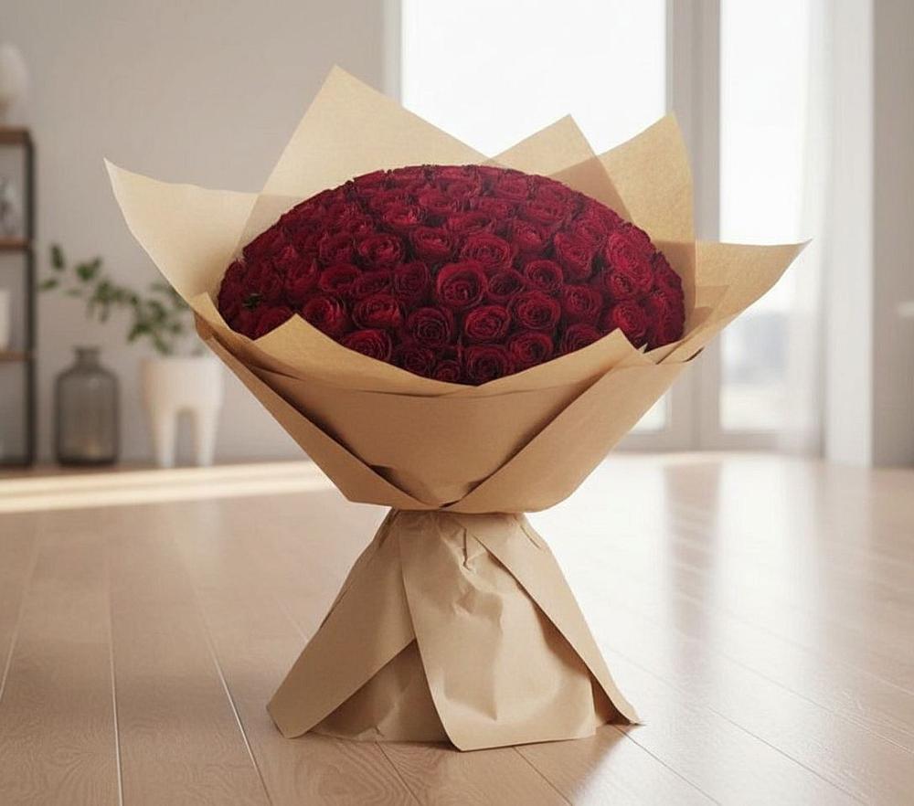 Букет 101 Красная роза в Мирный Самарская область